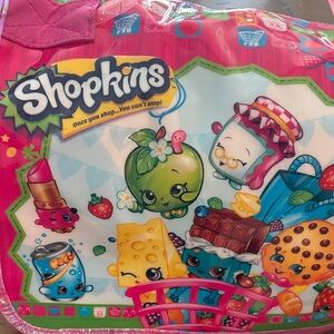 Shopkins Pink and Green Fun Pack Case and Shopkins.
